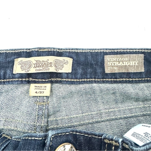 Nine West Vintage America Straight Leg Jeans 4 - Picture 3 of 6